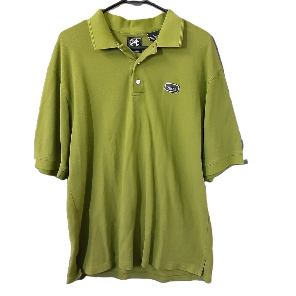 Ahead Crescent Golf Club Men's Shirt Size LARGE, Olive Color, Short Sleeve